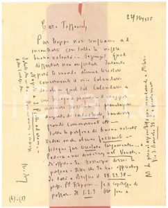 Autografo originale 1925 s. l.  Lettera padre Giovanni SEMERIA in cerca di donatori  AUTOGRAFO 1