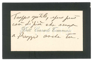 Oggetto da collezione cartaceo 1910 ca PADOVA Dott. Corrado TOMMASI  Biglietto da visita autografo 1