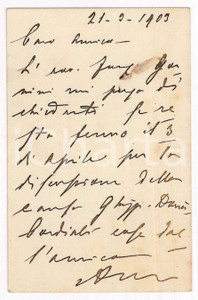 Autografo originale 1909 PADOVA Avv. Antonio MARZOLO  Biglietto da visita AUTOGRAFO 1