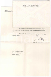 Autografo originale 1987 ROMA Lettera Giulio ANDREOTTI  Ministro Affari Esteri  AUTOGRAFO 1