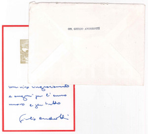 Autografo originale Natale 1989 ROMA  Giulio ANDREOTTI  Biglietto AUTOGRAFO auguri 1