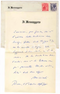 Autografo originale 1971 ROMA IL MESSAGGERO Mario MISSIROLI cerca un traduttore AUTOGRAFO 1