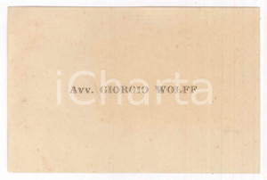 Oggetto da collezione cartaceo 1900 ca PADOVA Avvocato Giorgio WOLFF  Biglietto da visita 1