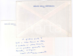 Autografo originale 1992 ROMA Senato della Repubblica  Giulio ANDREOTTI  Biglietto AUTOGRAFO 1