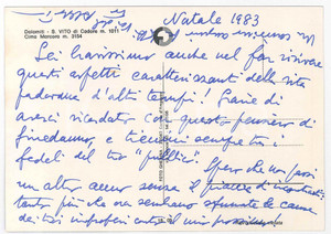 Autografo originale 1983 SAN VITO DI CADORE Alberto TRABUCCHI  Cartolina postale AUTOGRAFA 1