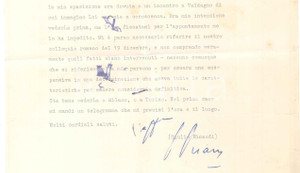Autografo originale 1951 TORINO Lettera Giulio EINAUDI a un avvocato dopo incontro Autografo 1
