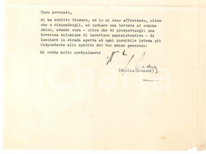 Autografo originale 1953 TORINO Lettera Giulio EINAUDI a un avvocato per accordo Autografo 1