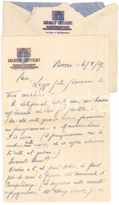 Autografo originale 1947 ROMA Assemblea Costituente  Lettera avv. Antonio ALBERTI  AUTOGRAFO 1