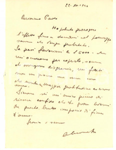 Autografo originale 1926 PADOVA Lettera Alessandro RE  Fornace di MALCONTENTA  Autografo 1