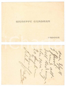 Oggetto da collezione cartaceo 1911 PADOVA Giuseppe GRADARA  Biglietto da visita 1