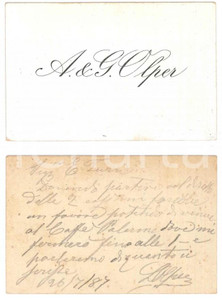 Oggetto da collezione cartaceo 1887 Ditta A. & G. OLPER  Biglietto da visita 1