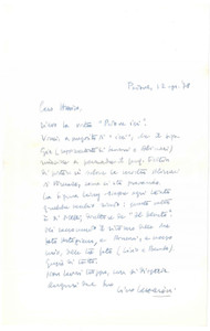 Autografo originale 1978 PADOVA Lettera Lino LAZZARINI pro mostra Alinari di Firenze Autografo 1