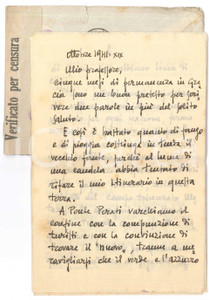 Autografo originale 1941 WW2 Lettera Luigi VECCHIONE in guerra in Grecia  Autografo 1