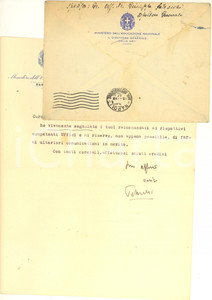 Documento originale, autentico 1943 ROMA Ministero Educazione Nazionale  Lettera Giuseppe PETROCCHI Autografo 1