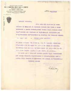 Documento originale, autentico 1928 BELLUNO SocietÃ  Industria Calci e Cementi Lettera trapasso soci 1