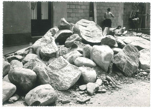 Fotografia d epoca originale 1967 ALPIGNANO TO Cantiere  Lavori stradali 8 Foto ANIMATA operai 18x13 cm 1