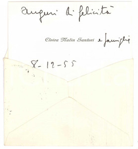 Oggetto da collezione cartaceo 1955 ITALIA Elvira NALIN SANTORI Biglietto da visita 10x7 cm 1