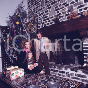 Fotografia d epoca originale 6X6cm DIAPOSITIVA ORIGINALE  1970 ca Iva ZANICCHI Michela e Antonio ANSOLDI 1 1