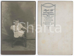 Fotografia d epoca originale 1910 ca WIEN Bambina in abito bianco  Ritratto  Foto Atelier HIGHLIFE 10x16 1