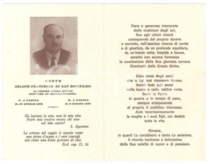Documento originale, autentico 1987 PADOVA Conte Francesco MILONE DI SAN BONIFACIO  Santino 1