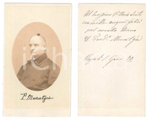 Fotografia d epoca originale 1870 NAPOLI Don Ferdinando MURATGIA  Ritratto Foto AUTOGRAFO CDV 1