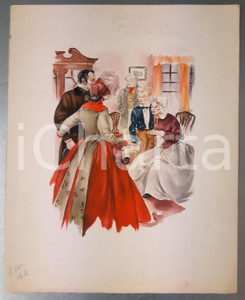 Stampa, bozzetto originale 1950 ca Franca PIZZI  Bozzetto originale per David Copperfield 3 24x30 cm 1
