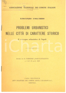 Libro, pubblicazione d epoca 1950 ANCI Vincenzo COLUMBO Problemi urbanistici nelle città di carattere storico 1