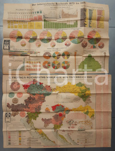 Mappa, planimetria storica 1901 G. FREYTAG S Reichsraths  Walkarte von OSTERREICH Vintage maps 1