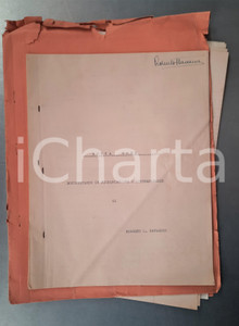 Manoscritto, lettera originale 1955 CINEMA Roberto L. SAVARESE Rotta Nord  Soggetto documentario 1