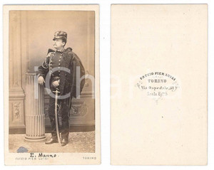 Fotografia d epoca originale 1863 TORINO  Scuola d Applicazione  Efisio MANNO Foto Pier Luigi FACCIO 1