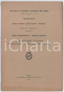 Libro, pubblicazione d epoca 1971 Dinu ADAMESTEANU Michel LEJEUN Santuario di Macchia di Rossano di Vaglio 1