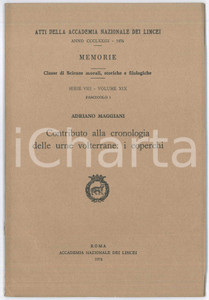 Libro, pubblicazione d epoca 1976 Adriano MAGGIANI Contributo alla cronologia delle urne volterrane  LINCEI 1
