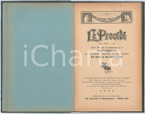 Giornale, rivista storica 1920 PARIS LE PROCÉDÉ Revue mensuelle de photographie Annata completa rilegata 1