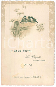 Oggetto da collezione cartaceo 1920 ca LA CLAYETTE SaÃ´neetLoire, FRANCE RIZARD HOTEL  Vintage menu 1