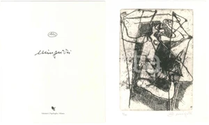 Opera d’arte autentica 1992 MILANO Luciano MINGUZZI  Acquaforte per L AGRIFOGLIO FIRMATA 7/125 1