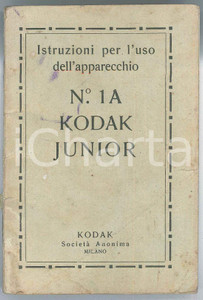 Libro, pubblicazione d epoca 1920 ca KODAK Istruzioni per l uso NÂ°.14 KODAK JUNIOR Manuale 39 pagg. 1