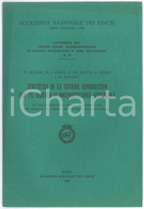 Libro, pubblicazione d epoca 1976 ACCADEMIA DEI LINCEI Struttura di un sistema informativo per documentazione 1