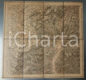 Mappa, planimetria storica 1900 ca ITALIA  ALPI  DOMODOSSOLA  Mappa su tela 43x42 cm 1