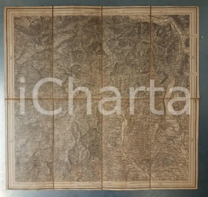 Mappa, planimetria storica 1900 ca PIEMONTE  VALSESIA  VARALLO  Mappa su tela 43x42 cm 1