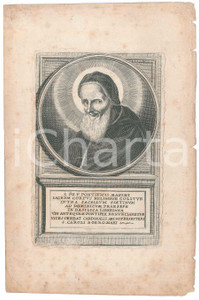 Stampa, bozzetto originale 1750 ca Giovanni Battista SINTES  S.Pii V Pontificis Maximi  Stampa 15x22 1
