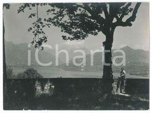Fotografia d epoca originale 1939 OGGIONO LC Panorama sul lago  Fotografia animata 10x17 cm 1