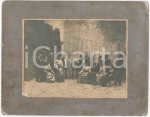 Fotografia d epoca originale 1917 ITALIA TEATRO ? Gruppo con sfondo classico Foto anonima 33x26 cm 1