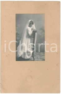 Fotografia d epoca originale 1925 ca TORINO Bambina alla Prima Comunione  Foto Pio DI MONALE 18x28 1