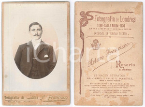 Fotografia d epoca originale 1915 ca ROSARIO ARGENTINA Ritratto maschile  Foto Arturo FRANCISCO 11x16 1