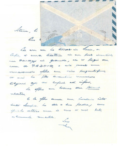 Autografo originale 1957 ATENE Lettera Giovanni ANSALDO in vacanza in Grecia Autografo 1