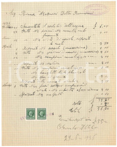 Documento originale, autentico 1936 SOVERE BG Attilio COLOMBO & Figli fabbro  Conto manoscritto 1