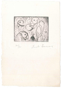 Opera d’arte autentica 1970 ca ARTE  Ernesto TRECCANI  Litografia FIRMATA nÂ° 10/30 Tiratura limitata 1