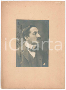 Autografo originale 1904 PALERMO Ritratto di Luigi ZONCADA  Foto con AUTOGRAFO 17x23 cm 1