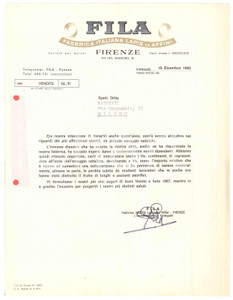 Documento originale, autentico 1966 FIRENZE Via del Gignoro 16  FILA Lapis  Lettera alluvione 1