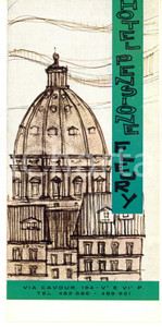 Materiale pubblicitario d’epoca 1970 ca ROMA Hotel FLEURY  Pieghevole pubblicitario ILLUSTRATO 1